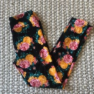 Lularoe floral leggings EUC worn once